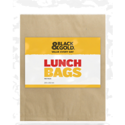 Photo of Black & Gold Lunch Bags 100pk