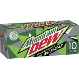 Photo of Mountain Dew No Sugar Soft Drink 375ml X 10 Pack Cans 
