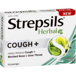 Photo of Strepsils Herbal Cough + Lozenges Fresh Menthol 16 Pack 