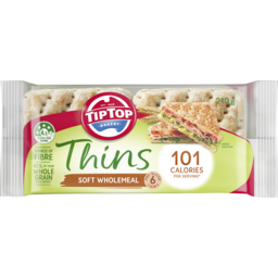 Photo of Tiptop Bakery Tip Top Thins Soft Wholemeal 240g