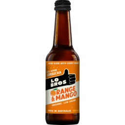 Photo of Lo Bros Organic Kombucha Orange & Mango Sparkling Live Cultured Drink 330ml