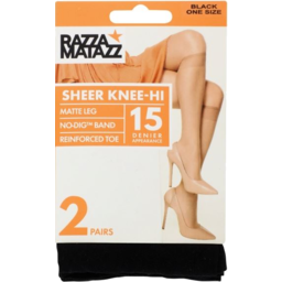 Photo of Razz Matazz Knee Hi Black One Size 2pk