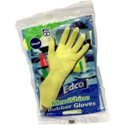 Photo of Edco Merrishine Rubber Gloves Flock Lined Small 1pr