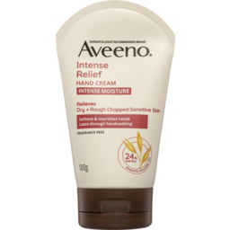 Photo of Aveeno Intense Relief Soothing Fragrance Free Hand Cream 24-Hour Moisture Protect Dry Rough Chapped Sensitive Skin
