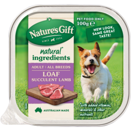 Photo of Natures Gift Natural Succulent Lamb Loaf Style Dog Food Tray