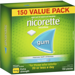 Photo of Nicorette Quit Smoking Extra Strength Nicotine Gum Icy Mint 150 Pack 