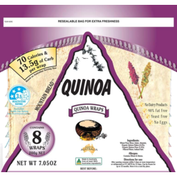 Photo of Mountain Bread - Quinoa Wraps 8 Pack