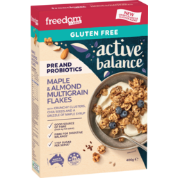 Photo of Freedom Foods Active Balance Maple & Almond Multigrain Flakes With Crunchy Clusters Chia Seeds & Maple Syrup 400g