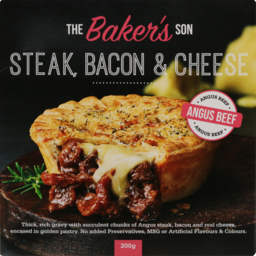 Photo of The Baker's Son Pie Steak, Bacon & Cheese 200g