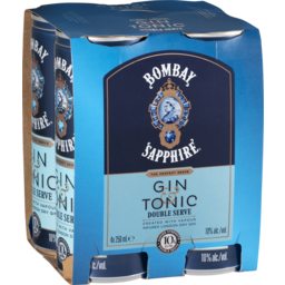 Photo of Bombay Sapphire Gin & Tonic Double Serve 10% Cans 4x250ml