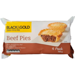 Photo of Black & Gold Pie Beef 4pk 700gm
