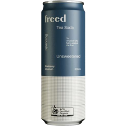 Photo of FREED BEVERAGES Freed Blueberry & Lemon Sparkling Tea Soda