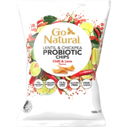 Photo of Go Natural Chilli & Lime Flavour Lentil & Chickpea Probiotic Chips 100g