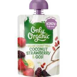 Photo of Only Organic Baby Food Pouch, Kindy Strawberry Goji Custard Smoothie 1-5 Years 100g