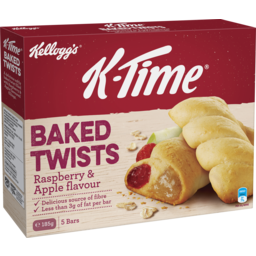 Photo of Kellogg's Kelloggs K-Time Baked Twists Raspberry & Apple Flavour E185g 5.0x37g