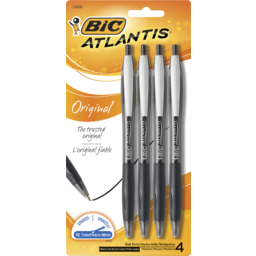 Photo of Bic Atlantis Retractable Ballpoint Pens Black 4 Pack