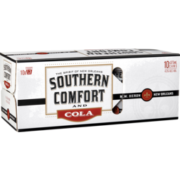 Photo of Southern Comfort & Cola Cans 10pk 375ml