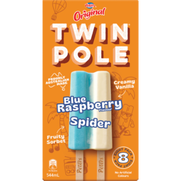 Photo of Peters Original Twin Pole Blue Raspberry & Spider Flavour 8 Pack