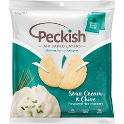 Photo of Peckish Sour Cream & Chive Flavour Rice Crackers Multipack 6 Pack 120g