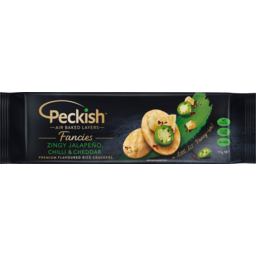 Photo of Peckish Fancies Zingy Jalapeno Chilli & Cheddar Flavoured Rice Crackers 90g