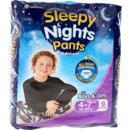 Photo of Babylove Sleepynights Pants 4-7 Years (18-35kg), 9 Pack 9pk