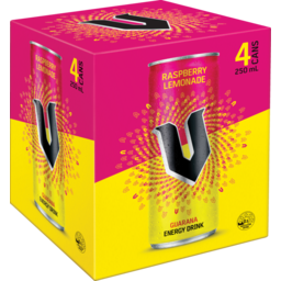 Photo of V Energy Drink Raspberry Lemonade Can 4x250ml