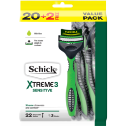 Photo of Schick Xtreme3 Sensitive Disposable Razor 22 Pack