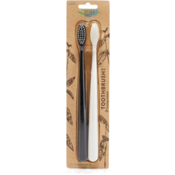 Photo of The Natural Family Co. - Bio Toothbrush Twin Pack - Black & Ivory