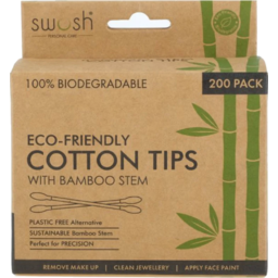 Photo of Swosh Cotton Tips With Bamboo Stem 200pk