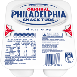 Photo of Philadelphia Original Cream Cheese Snack Tubs 136g