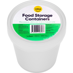 Photo of Value Round Food Storage Containers 4x700ml