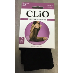 Photo of Clio Fuller Figure Knee High Comfort Top Black One Size 2pk