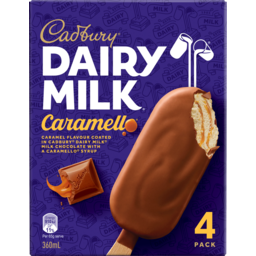 Photo of Cadbury Dairy Milk Caramello Ice Cream Sticks 4 Pack