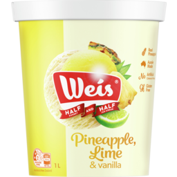 Photo of Weis Half Pineapple Lime Sorbet & Half Vanilla Ice Cream