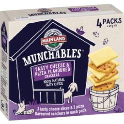 Photo of Mainland Munchables Tasty Cheese & Pizza Flavoured Crackers 4 Pack 24g 24g