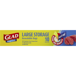 Photo of Glad Snap Lock Large Storage Resealable Bags 10 Pack