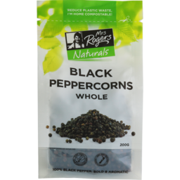Photo of Mrs Rogers Naturals Black Peppercorns Whole 200g