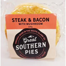 Photo of Great Southern Pie Steak, Bacon & Mushroom 220g