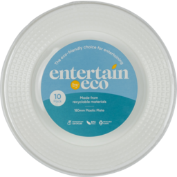 Photo of Entertain By Eco Dishwasher Safe White Plastic Plate 180mm 10 Pack