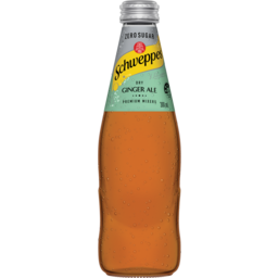Photo of Schweppes Zero Sugar Dry Ginger Ale Soft Drink Mixers Single Glass Bottle