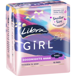 Photo of Libra Girl Pads Goodnights With Wings 10 Pack