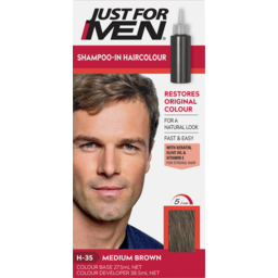 Photo of Just For Men Shampoo-In Hair Colour H-35 Medium Brown One Application