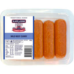 Photo of Slape & Sons Beef Curry Sausages 480g