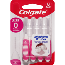 Photo of Colgate Interdental Brushes, 8 Pack, Soft Bristles, Size 0 For Small Tooth Gaps