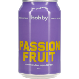 Photo of BOBBY DRINKS Bobby Prebiotic Soft Drink Passionfruit 330ml