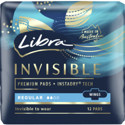 Photo of Libra Invisible Regular Wings Premium Sanitary Pads 12 Pack