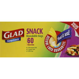 Photo of Glad Snap Lock Snack Resealable Bags 60 Pack