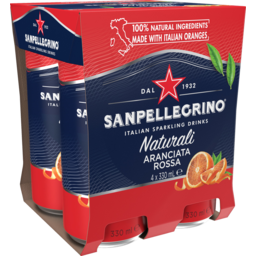 Photo of San Pellegrino Aranciata Rossa Sparkling Blood Orange Cans 4x330ml