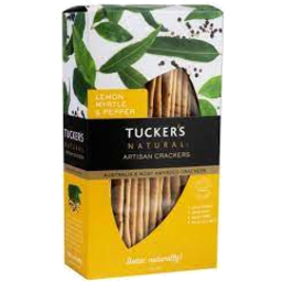 Photo of Tuckers Lemon Myrtle & Cracked Pepper Artisan Crackers 100g