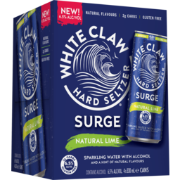 Photo of White Claw Surge Hard Seltzer Lime Can 4x330ml 4.0x330ml